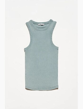 Blouse en maille côtelée sans manches dilvin