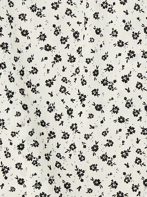 Blouse en maille crêpe avec col élastiqué - collection facile à enfiler - Kiabi