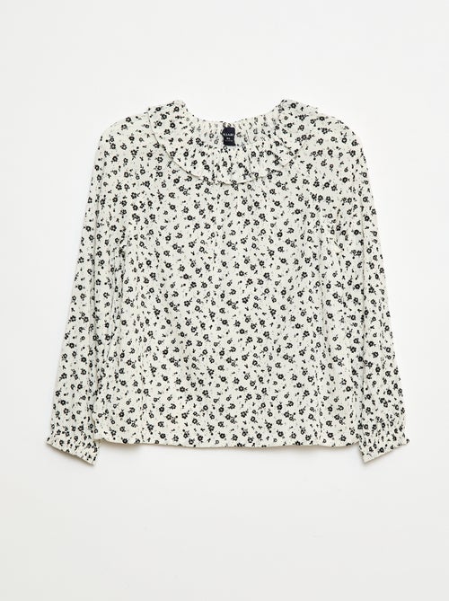 Blouse en maille crêpe avec col élastiqué - So Easy - Kiabi