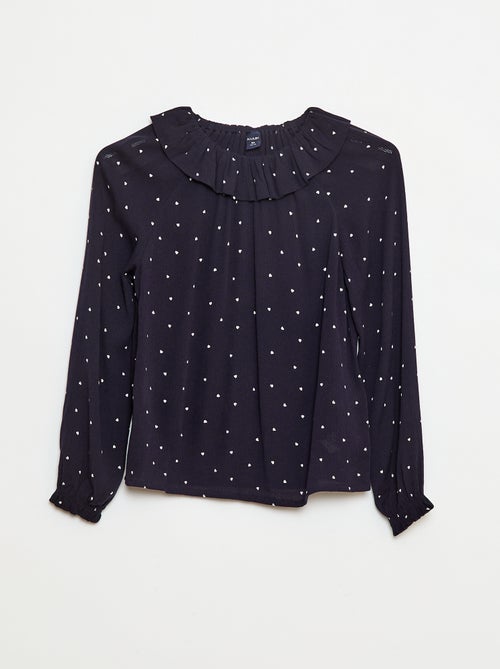 Blouse en maille crêpe avec col élastiqué - So Easy - Kiabi