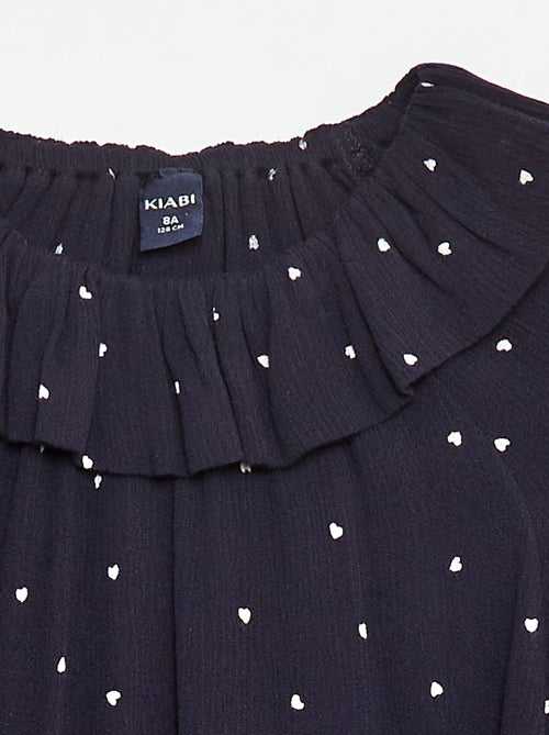 Blouse en maille crêpe avec col élastiqué - So Easy - Kiabi