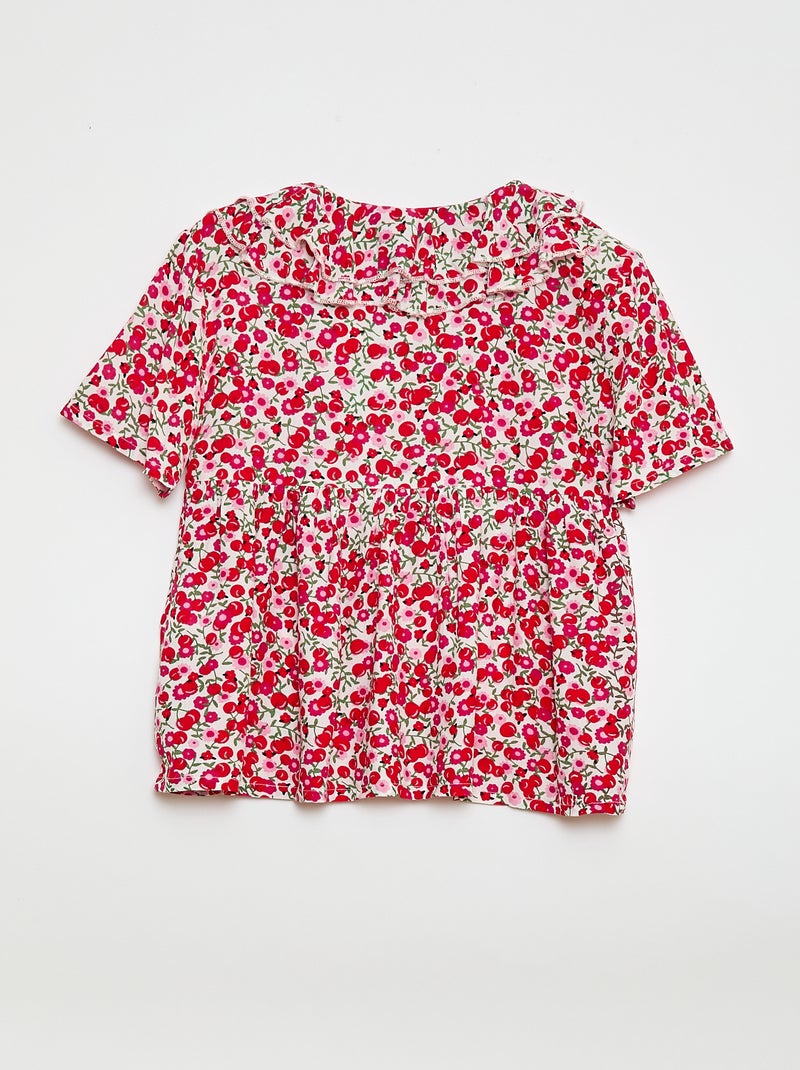 Blouse en maille légère à motif Blanc - Kiabi