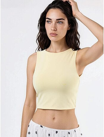 Blouse en maille sans manches à col bateau busem