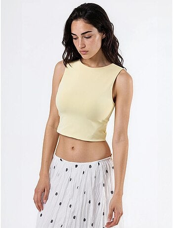 Blouse en maille sans manches à col bateau busem