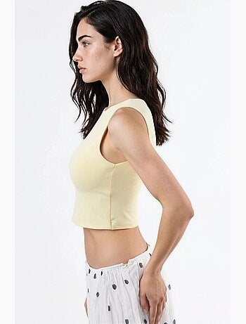 Blouse en maille sans manches à col bateau busem
