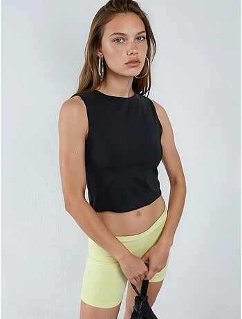 Blouse en maille sans manches à col bateau busem