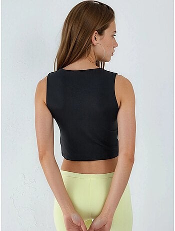 Blouse en maille sans manches à col bateau busem