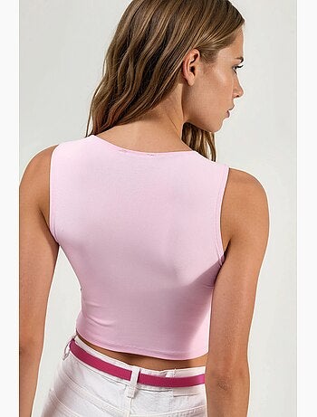 Blouse en maille sans manches à col bateau busem