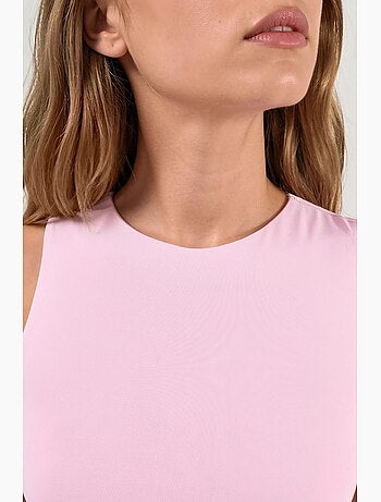 Blouse en maille sans manches à col bateau busem