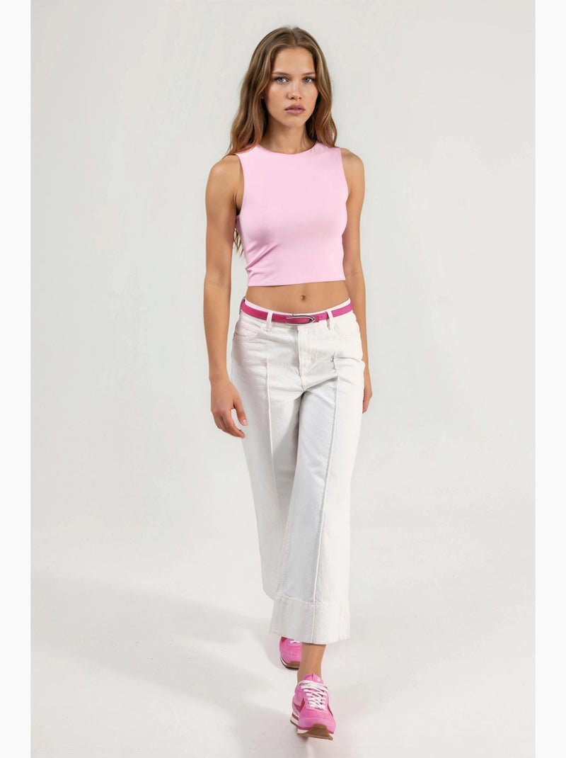 Blouse en maille sans manches à col bateau busem Rose pâle - Kiabi