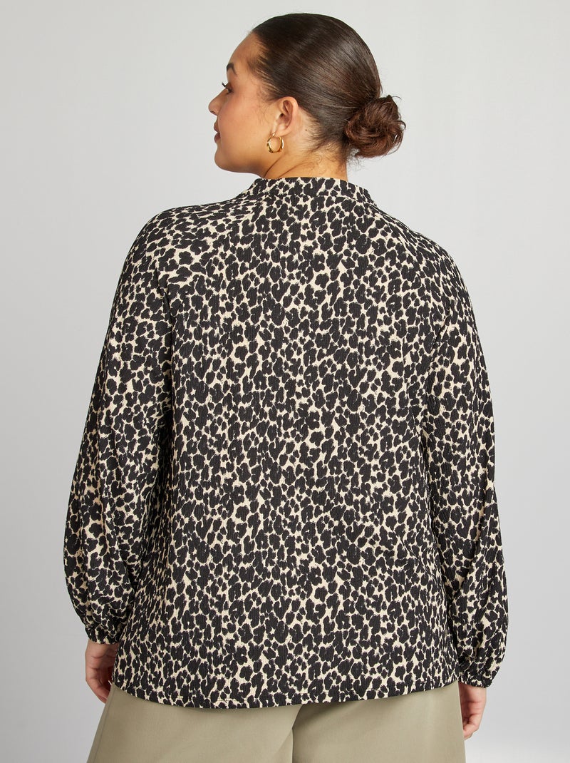 Blouse en matière crêpée Beige - Kiabi