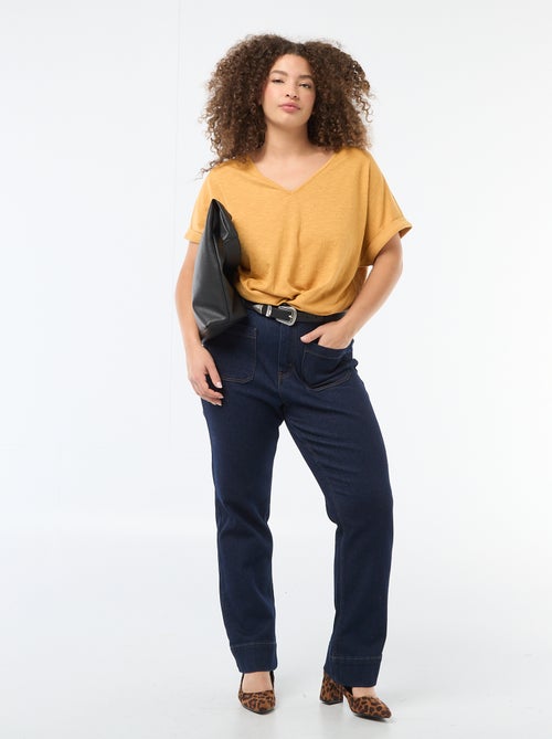 Blouse en matière crêpée manches courtes - Kiabi