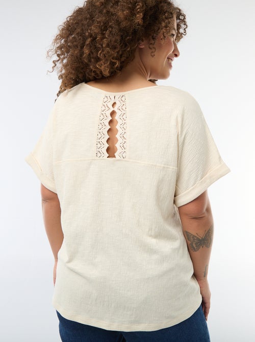 Blouse en matière crêpée manches courtes - Kiabi