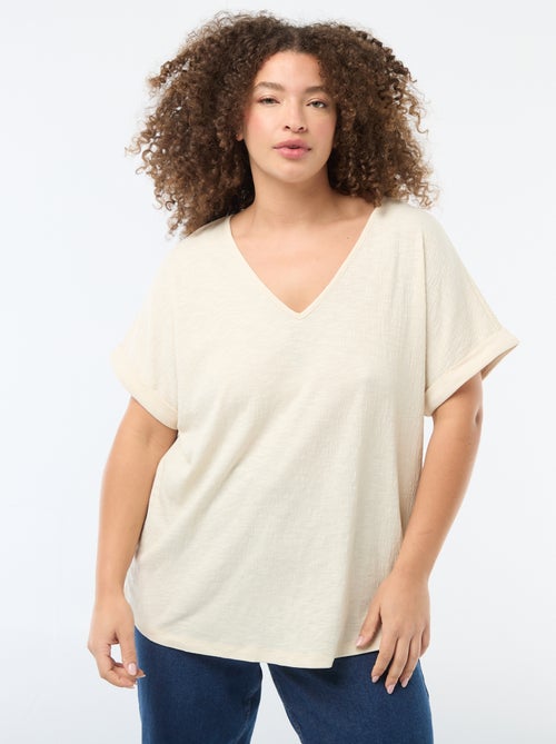 Blouse en matière crêpée manches courtes - Kiabi