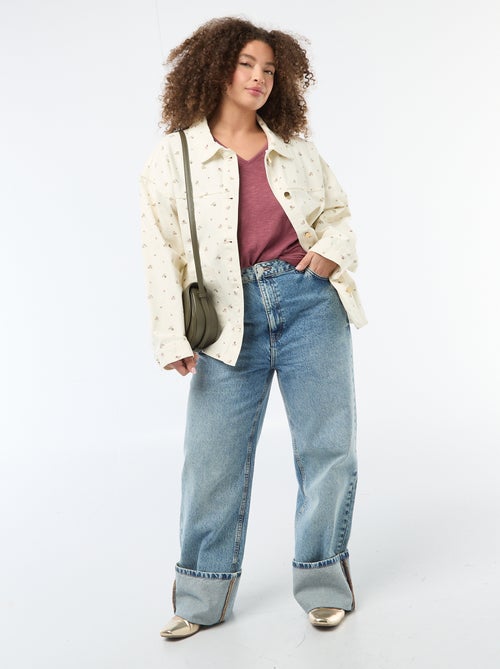 Blouse en matière crêpée manches courtes - Kiabi