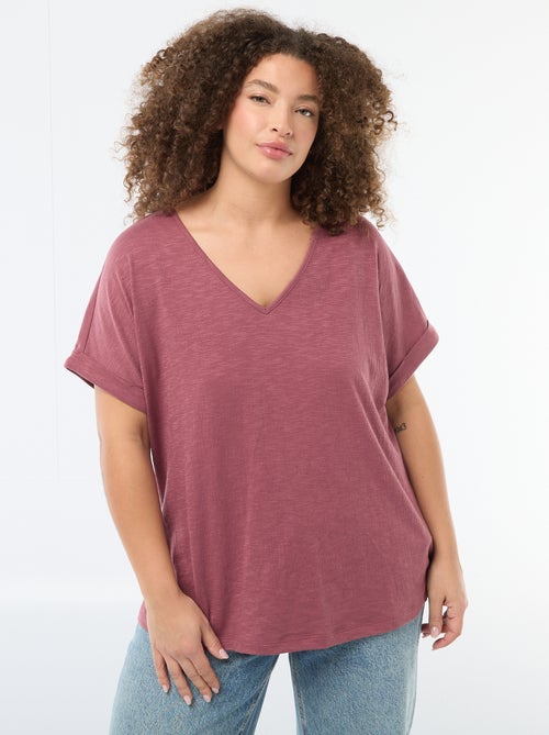 Blouse en matière crêpée manches courtes - Kiabi