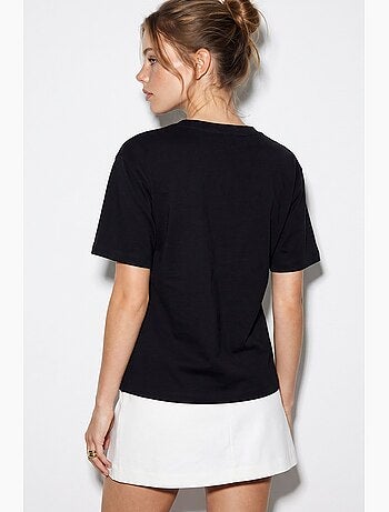 Blouse en mélange de coton à col rond lucci