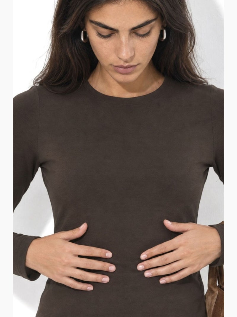 Blouse en mélange de coton busem Marron chocolat - Kiabi