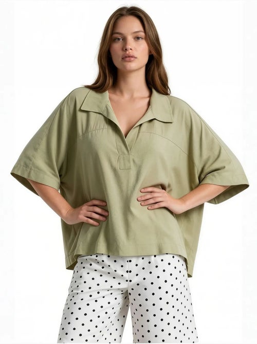 Blouse en mélange de modal busem - Kiabi Blouse en mélange de modal busem - Kiabi