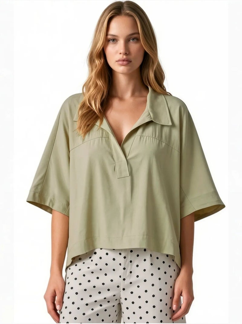 Blouse en mélange de modal busem Vert menthe - Kiabi