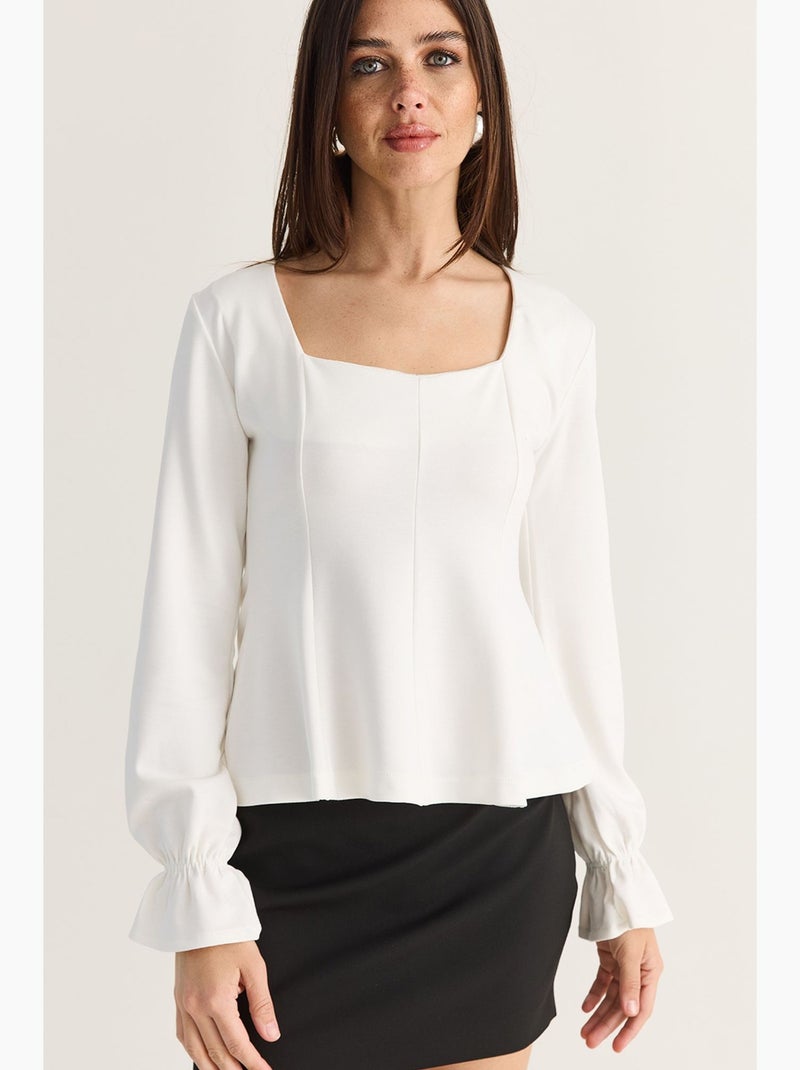 Blouse en mélange de modal lucci Blanc - Kiabi