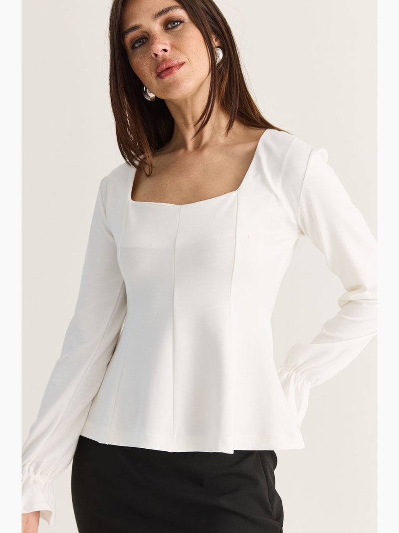 Blouse en mélange de modal lucci Blanc - Kiabi
