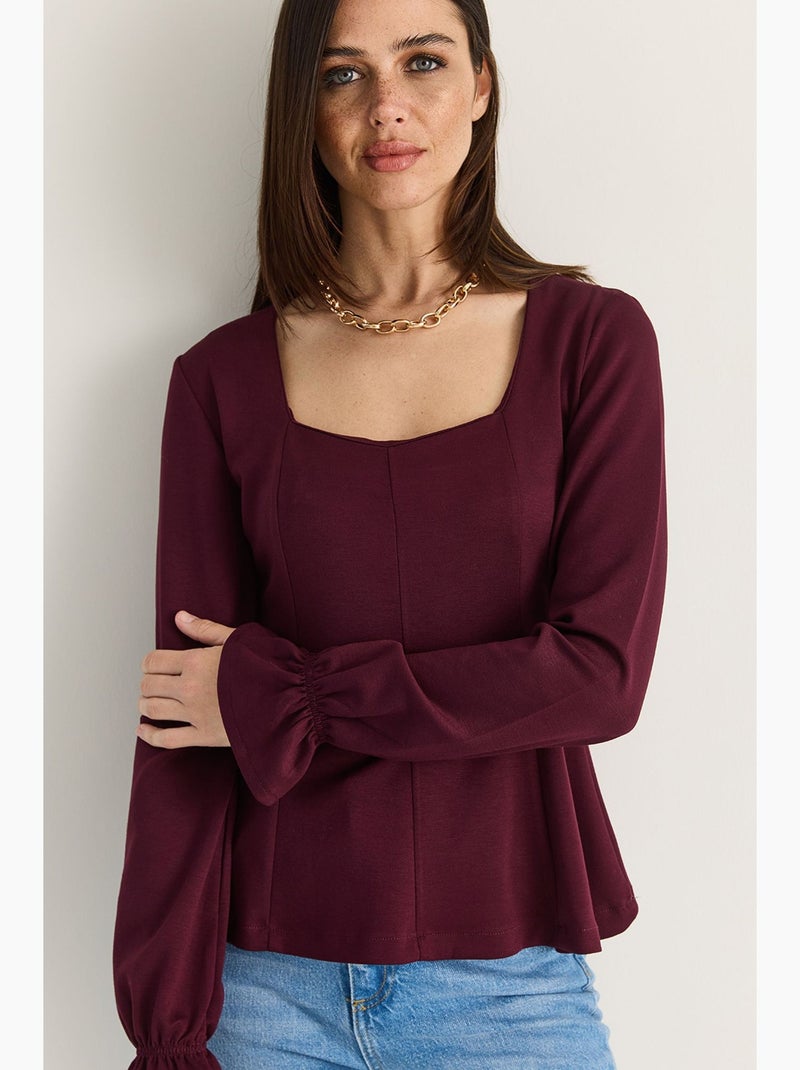 Blouse en mélange de modal lucci Rouge bordeaux - Kiabi