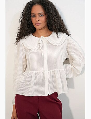 Blouse en mélange de viscose col claudine bdart