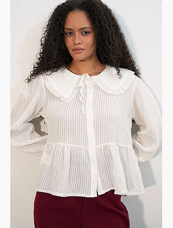 Blouse en mélange de viscose col claudine bdart
