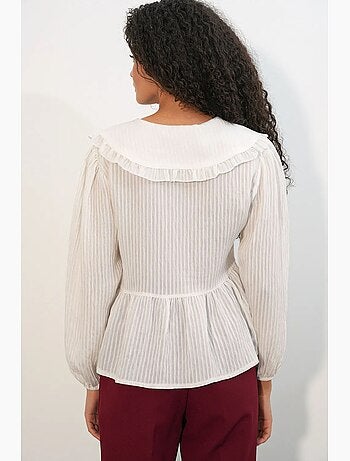 Blouse en mélange de viscose col claudine bdart