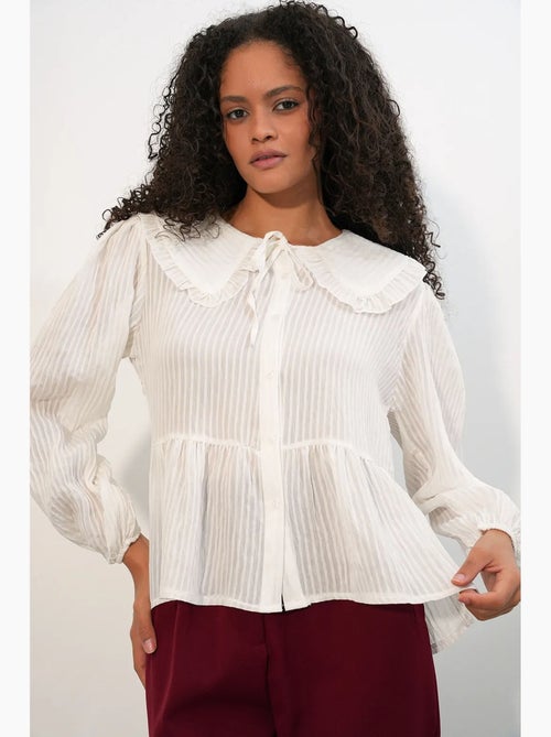 Blouse en mélange de viscose col claudine bdart - Kiabi Blouse en mélange de viscose col claudine bdart - Kiabi