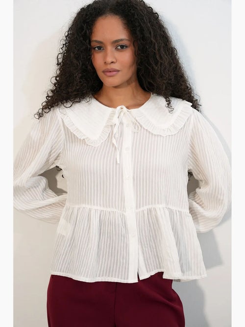 Blouse en mélange de viscose col claudine bdart - Kiabi Blouse en mélange de viscose col claudine bdart - Kiabi