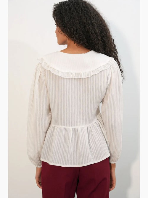 Blouse en mélange de viscose col claudine bdart - Kiabi Blouse en mélange de viscose col claudine bdart - Kiabi