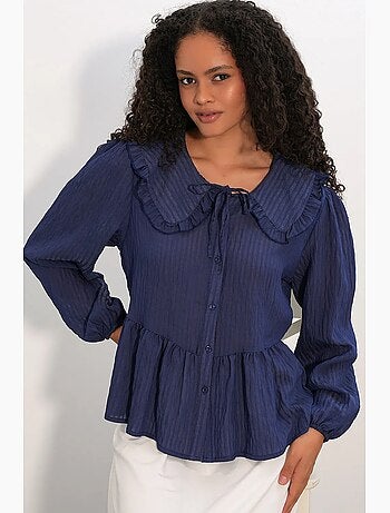 Blouse en mélange de viscose col claudine bdart