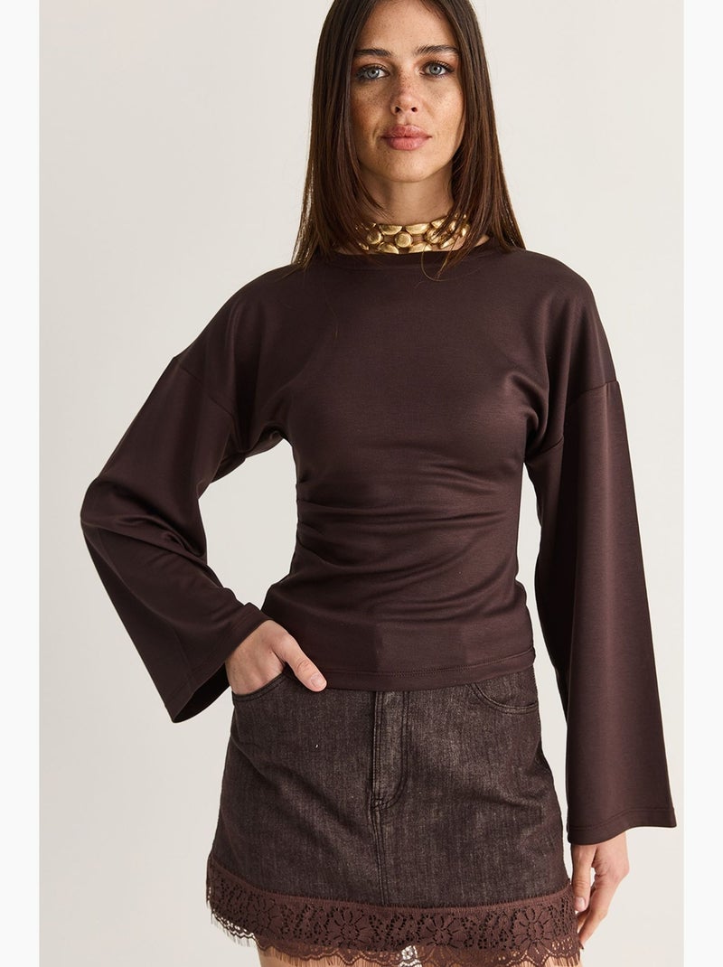 Blouse en modal lucci Marron chocolat - Kiabi