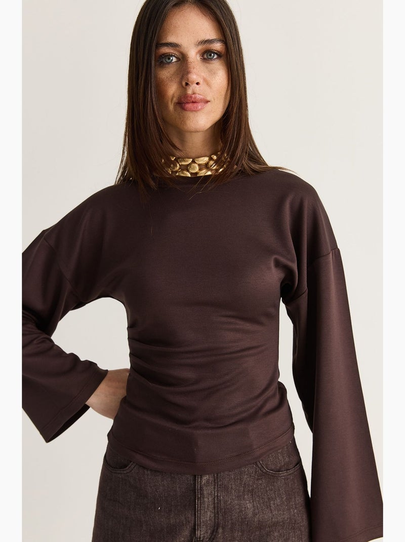 Blouse en modal lucci Marron chocolat - Kiabi