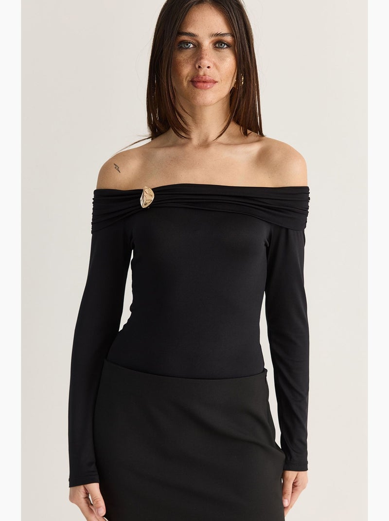 Blouse en modal lucci Noir - Kiabi