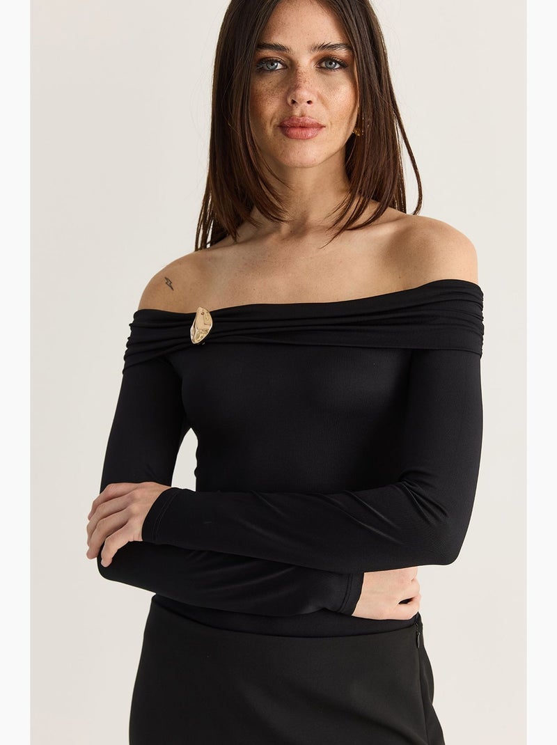 Blouse en modal lucci Noir - Kiabi