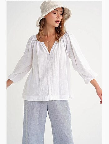 Blouse en mousseline boutonnée mixray
