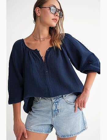 Blouse en mousseline boutonnée mixray