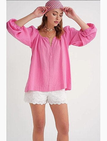 Blouse en mousseline boutonnée mixray