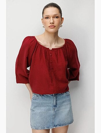 Blouse en mousseline boutonnée mixray