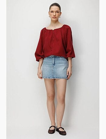 Blouse en mousseline boutonnée mixray