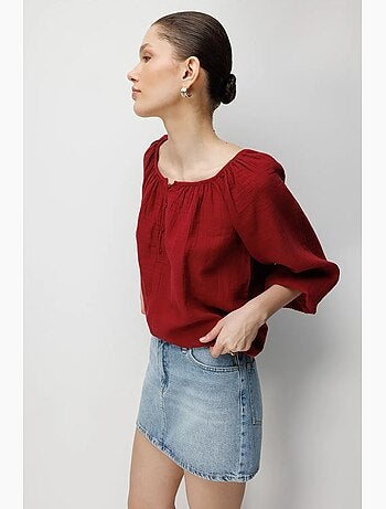 Blouse en mousseline boutonnée mixray