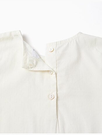 Blouse en popeline à manches longues et plis