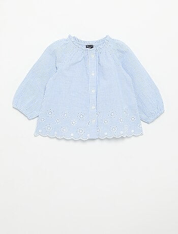 Blouse en popeline avec broderies