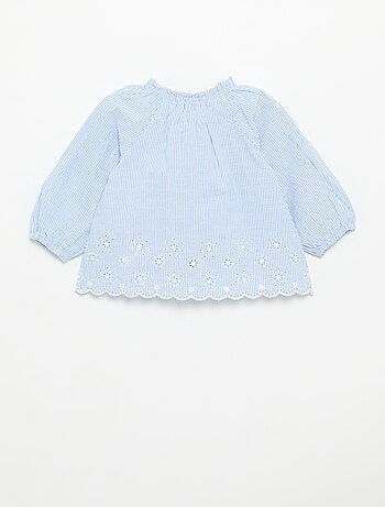 Blouse en popeline avec broderies