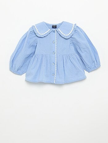 Blouse en popeline avec col claudine