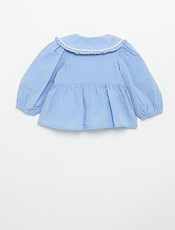 Blouse en popeline avec col claudine