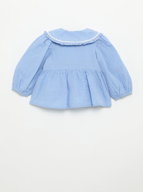 Blouse en popeline avec col claudine - Kiabi